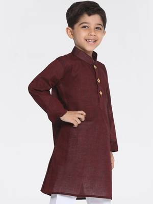  Handloom Maroon Kurta 3