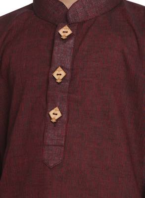  Handloom Maroon Kurta 4