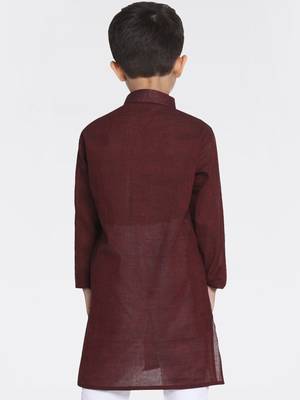  Handloom Maroon Kurta 5