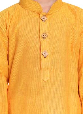 Boys Handloom Mustard Kurta 4