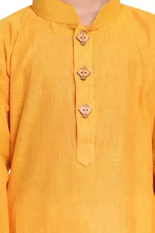 Boys Handloom Mustard Kurta