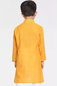 Boys Handloom Mustard Kurta
