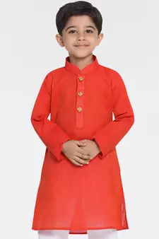 Boys Handloom Red Kurta