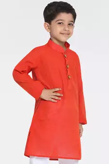 Boys Handloom Red Kurta