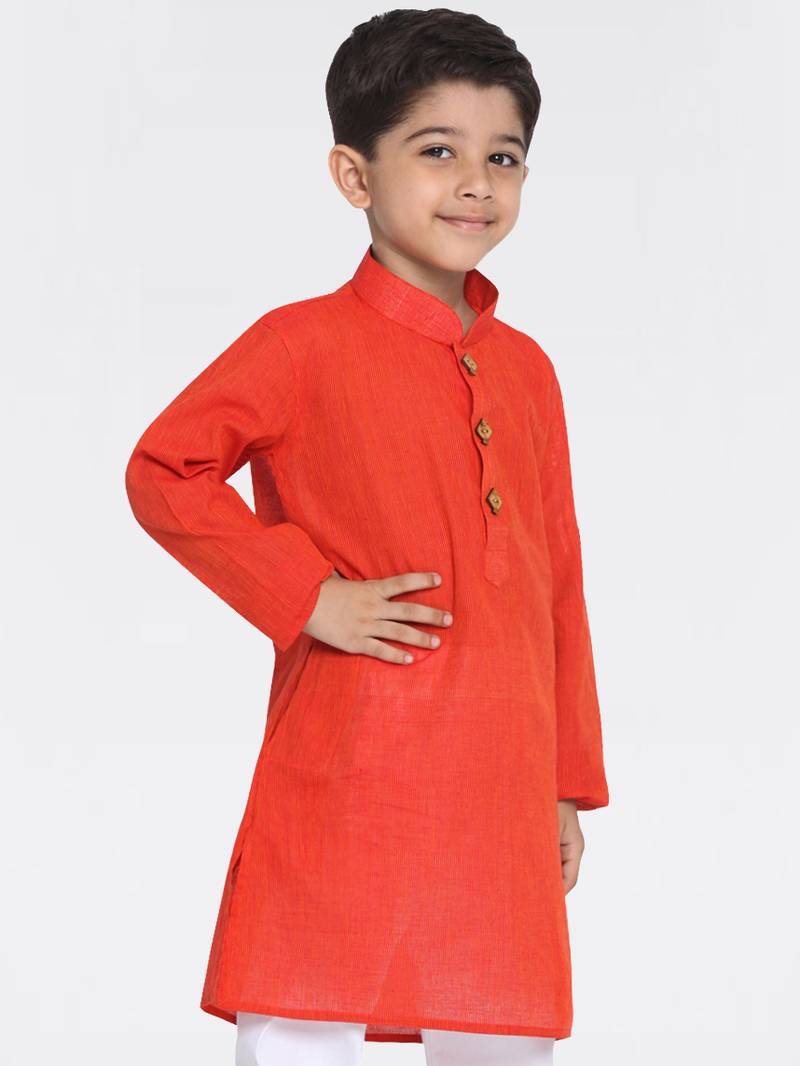 Boys Handloom Red Kurta
