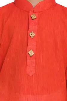 Boys Handloom Red Kurta