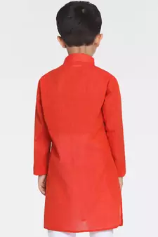 Boys Handloom Red Kurta