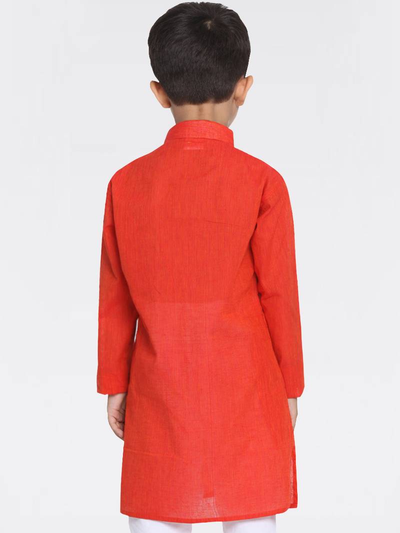 Boys Handloom Red Kurta