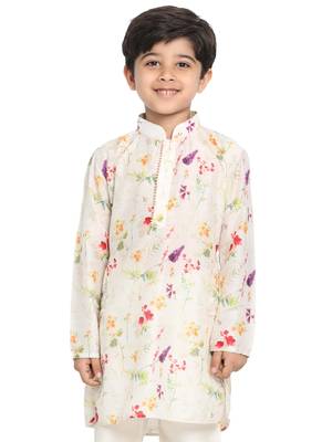 Multicolor-Base-Cream Kurta 1
