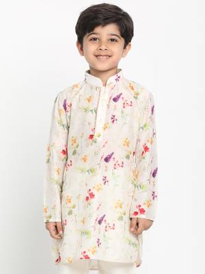 Multicolor-Base-Cream Kurta 2