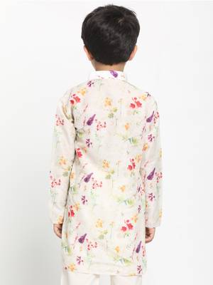 Multicolor-Base-Cream Kurta 4