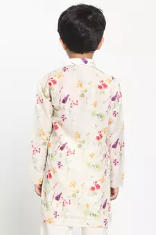 Multicolor-Base-Cream Kurta