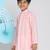 Pink embroidered pure cotton boys-kurta