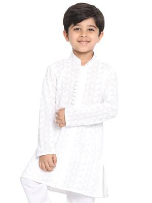  Boys' Chikankari White Kurta 1