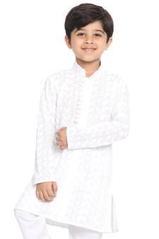  Boys' Chikankari White Kurta