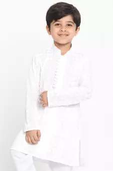  Boys' Chikankari White Kurta