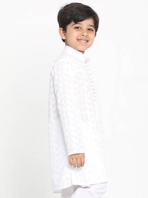  Boys' Chikankari White Kurta 3
