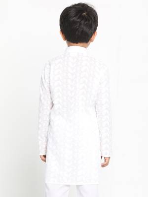  Boys' Chikankari White Kurta 4