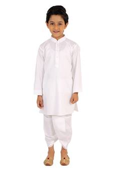 Boys' White Kurta And Dhoti Set