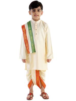 Cream Ethnic Dhoti Kurta Set 1