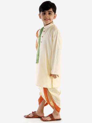 Cream Ethnic Dhoti Kurta Set 3