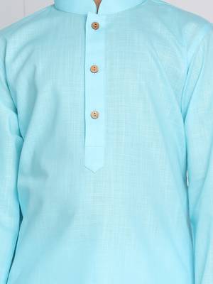  Aqua And White Kurta Pyjama Set 5