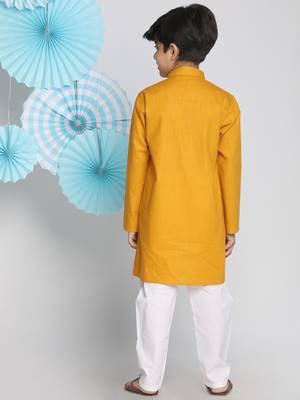  Mustard And White Kurta Pyjama Set 4