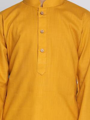 Mustard And White Kurta Pyjama Set 5