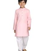  Pink And White Kurta Pyjama Set