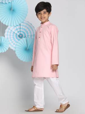  Pink And White Kurta Pyjama Set 3