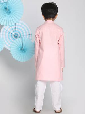  Pink And White Kurta Pyjama Set 4