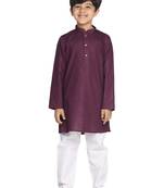  Purple And White Kurta Pyjama Set