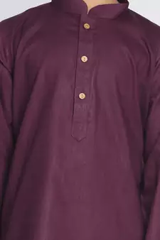  Purple And White Kurta Pyjama Set