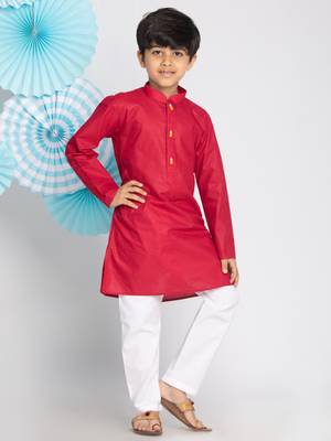  Maroon And White Kurta Pyjama Set 2