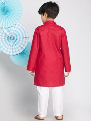  Maroon And White Kurta Pyjama Set 4