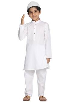 Boys' White Kurta Pyjama Set