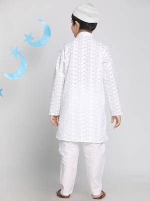  White Kurta Pyjama Set 4