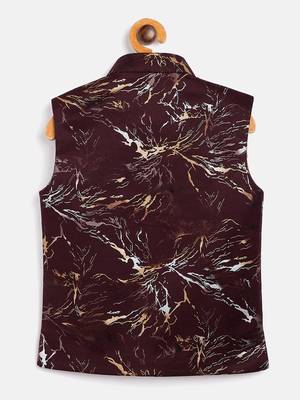  Maroon Cotton Blend Nehru Jacket 2