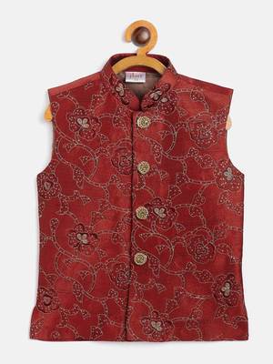 Boys' Maroon Nehru Jacket 1