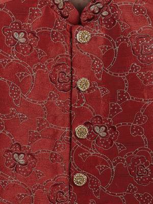 Boys' Maroon Nehru Jacket 3