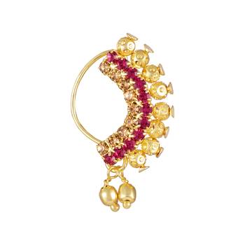 Traditional Maharashtrian Thusi (chokar) necklace with Nath combo set for women and girls  2