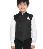  Black Cotton Blend Nehru Jacket