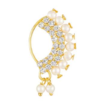 Traditional Maharashtrian Thusi (chokar) necklace with Nath combo set for women and girls  2