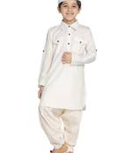  Cream Pathani Kurta Set