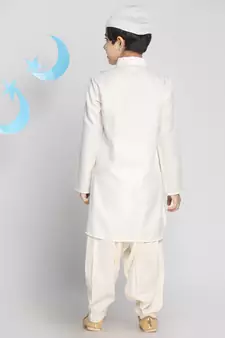  Cream Pathani Kurta Set