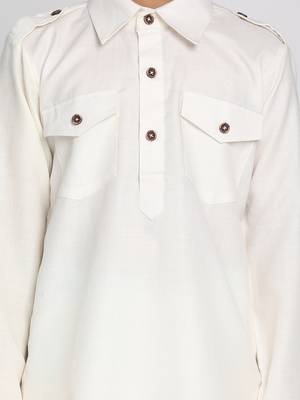  Cream Pathani Kurta Set 5