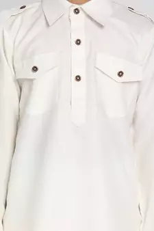  Cream Pathani Kurta Set