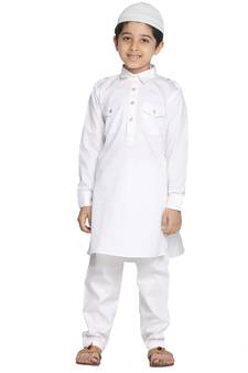 Boys' White Pathani Kurta Set