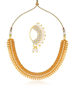 Traditional Maharashtrian Thusi (chokar) necklace with Nath combo set for women and girls 