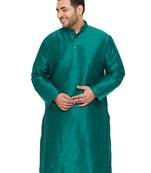 Men'S Green Silk Blend Kurta